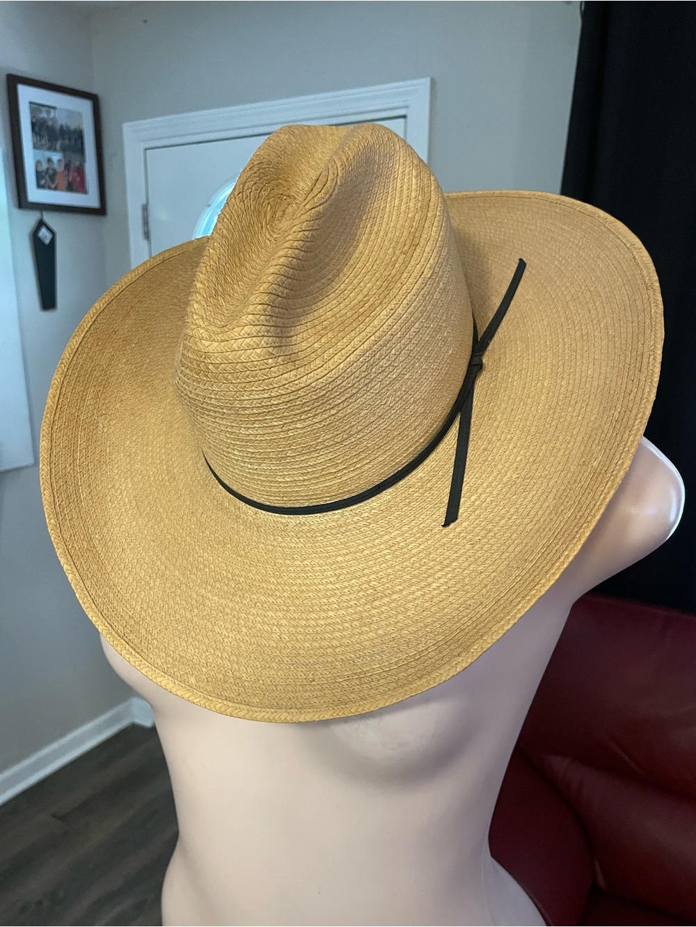 Vintage skips cowboy Milano hat Larry Mahan collection 7 1/8 57 straw natural